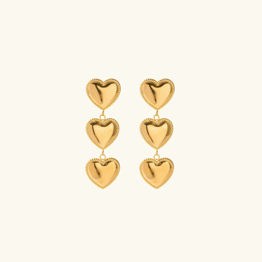 [ElanLuxe]Aimee Gold Heart Earrings
