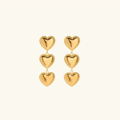 [ElanLuxe]Aimee Gold Heart Earrings