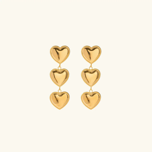 [ElanLuxe]Aimee Gold Heart Earrings