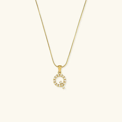 [ElanLuxe]Augustine Initial Letter Pearl Necklace