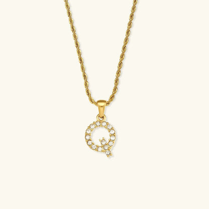 [ElanLuxe]Maeve Letter Initial Diamond Necklace