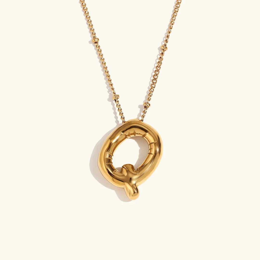 [ElanLuxe]Balloon Gold Initial Necklace