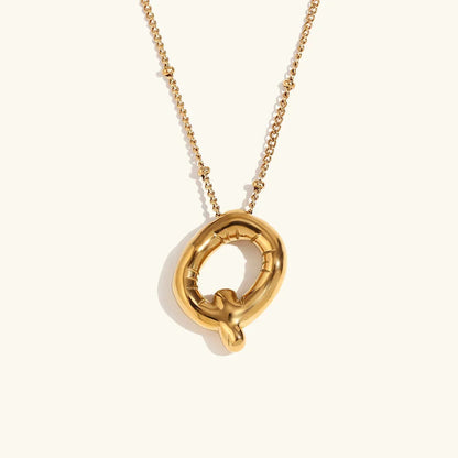 [ElanLuxe]Balloon Gold Initial Necklace