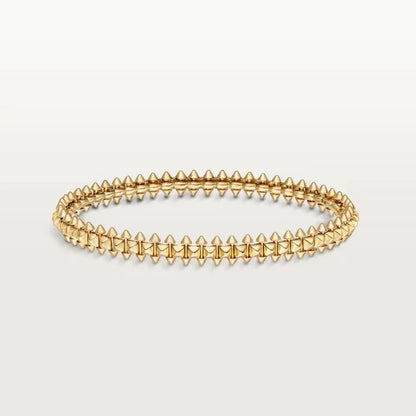 [ElanLuxe Jewelry] CLASH & Clover Laser 5-Motif & LOVE Brushed Bracelet Stack Set