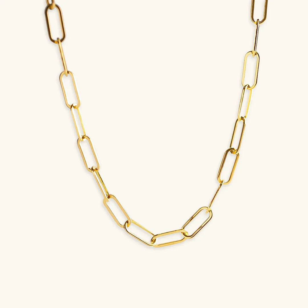 [ElanLuxe]Ria Gold Paperclip Chain Necklace