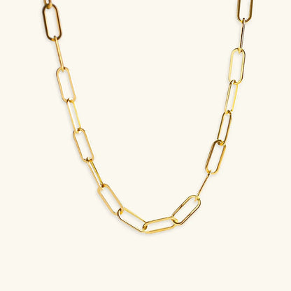 [ElanLuxe]Ria Gold Paperclip Chain Necklace