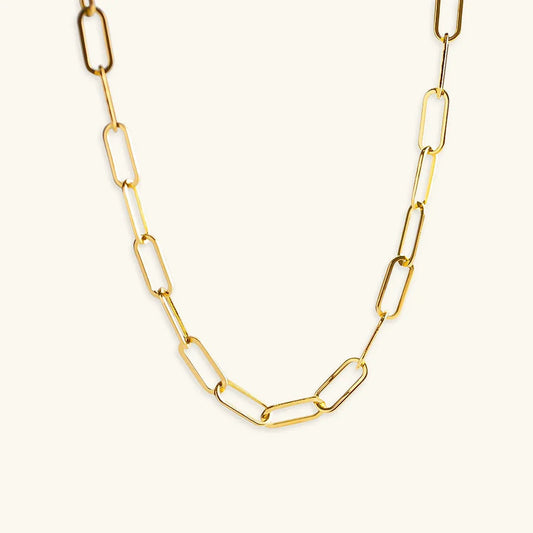 [ElanLuxe]Ria Gold Paperclip Chain Necklace