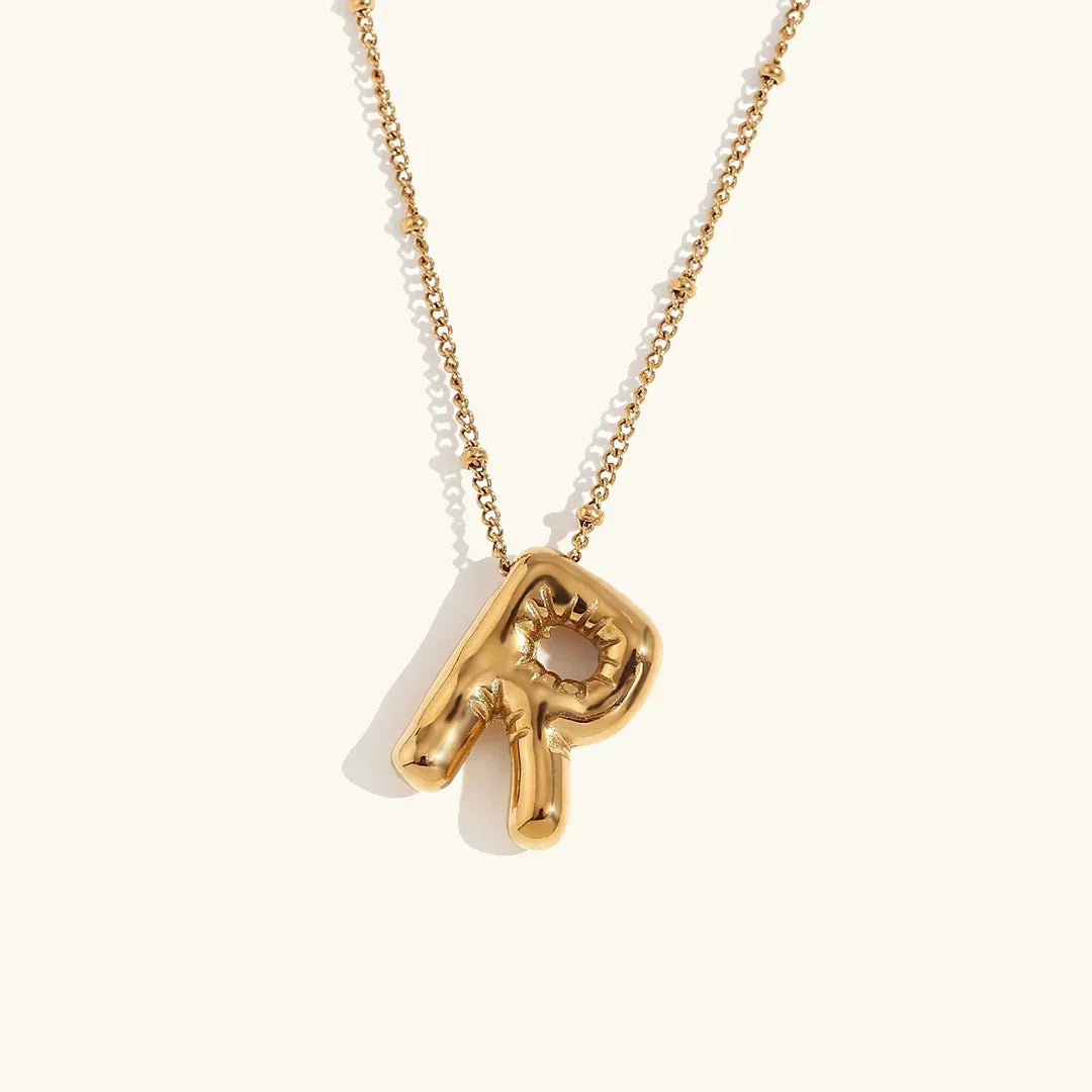 [ElanLuxe]Balloon Gold Initial Necklace