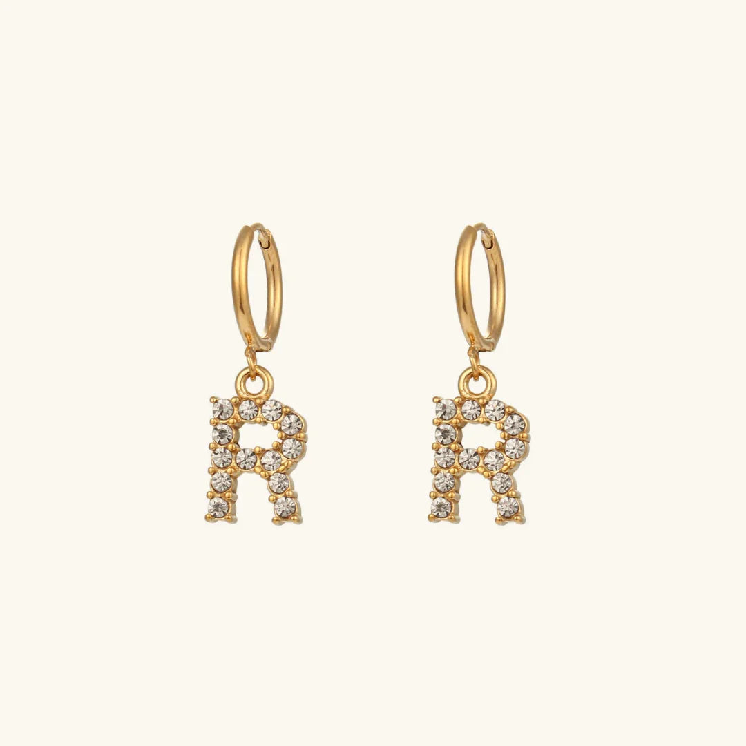 [ElanLuxe]Wilhemina Initial Letter Earrings