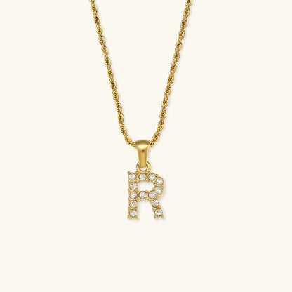 [ElanLuxe]Maeve Letter Initial Diamond Necklace