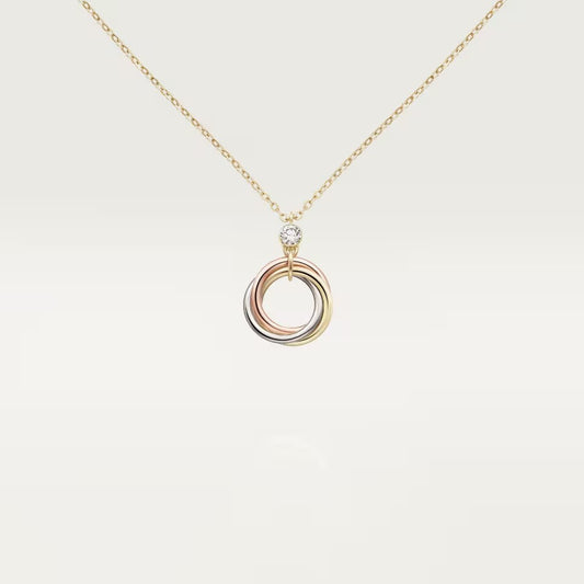 [ElanLuxe Jewelry]TRINITY  NECKLACE 1 DIAMOND