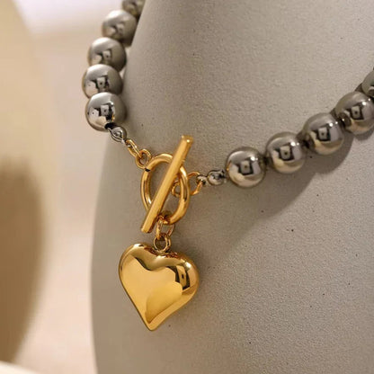 [ElanLuxe]Alicia Chunky Bead Heart Bracelet