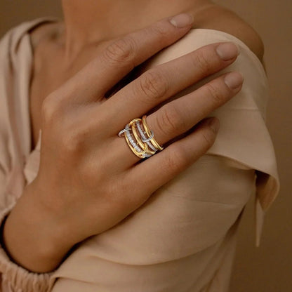 [ElanLuxe]Vera Stacked Diamond Ring
