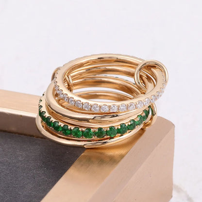 [ElanLuxe]Imani Stacked Diamond Ring
