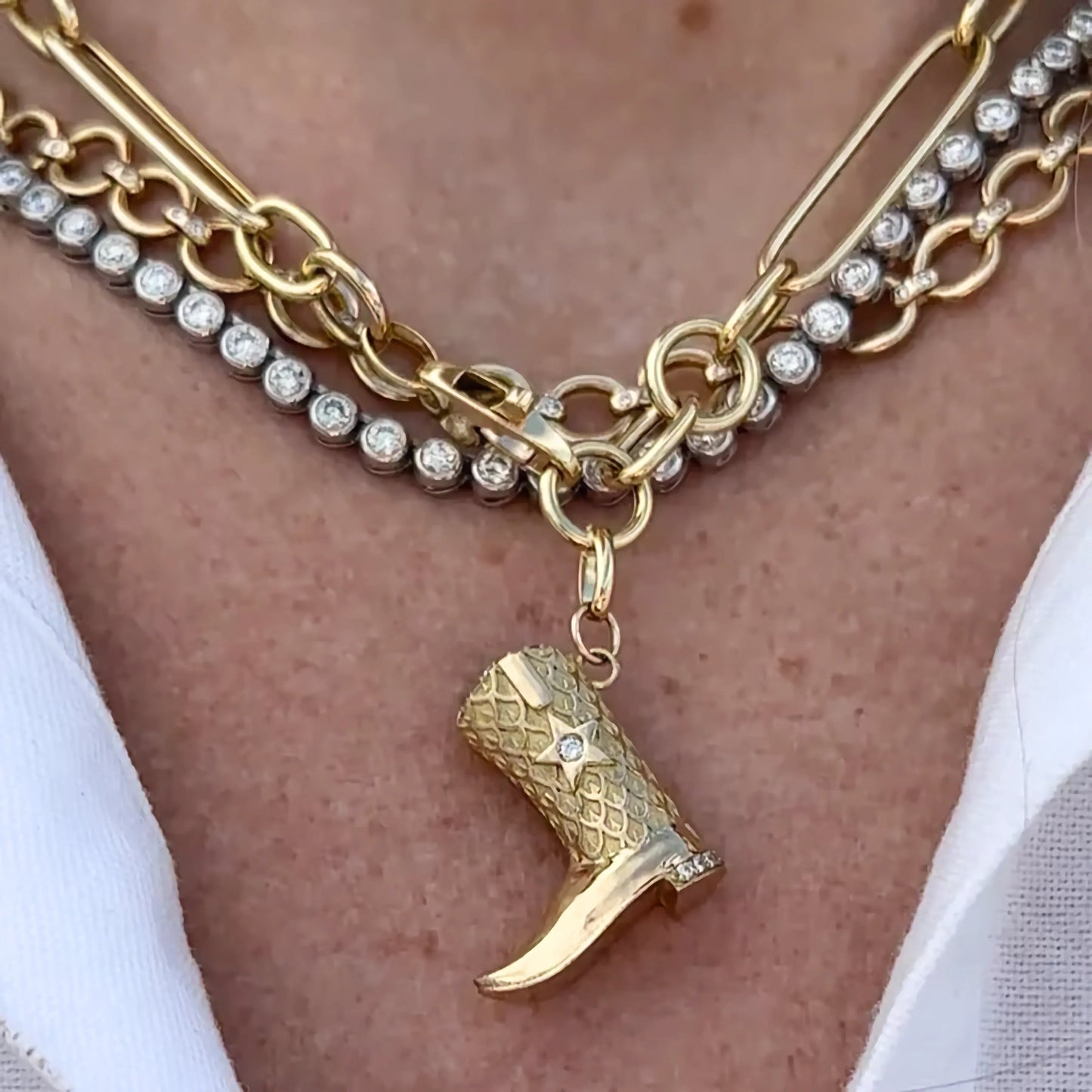 [ElanLuxe]Makayla Gold Boot Pendant