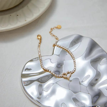 [ElanLuxe]Patrice Diamond Heart Bracelet