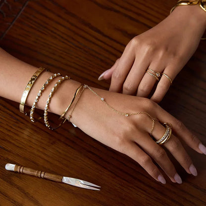 [ElanLuxe]Cressida Diamond Hand Chain