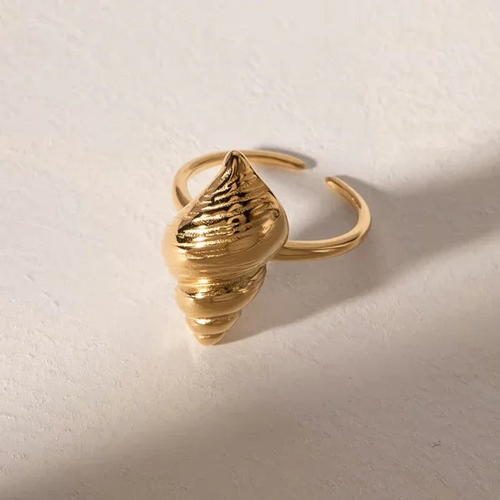 [ElanLuxe]Ohana Sea Conch Gold Ring