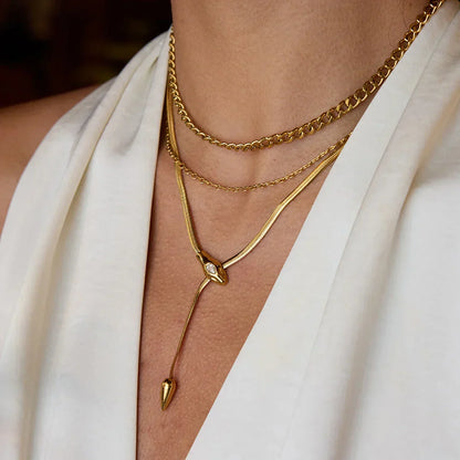 [ElanLuxe]Zarelle Gold Serpentine Pendant