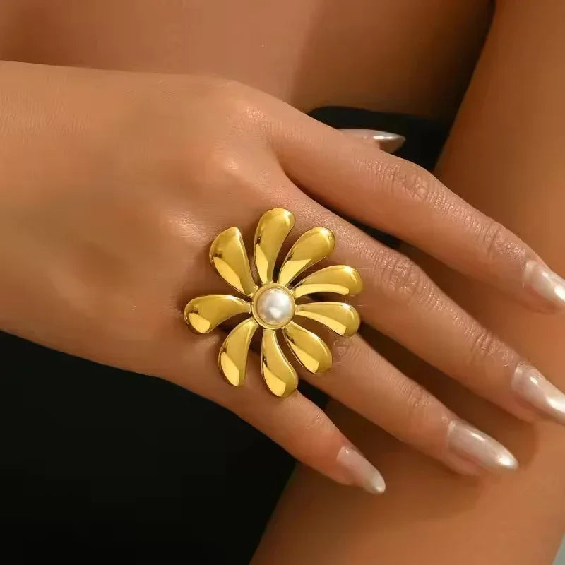 [ElanLuxe]Bellemare Floral Gold Ring