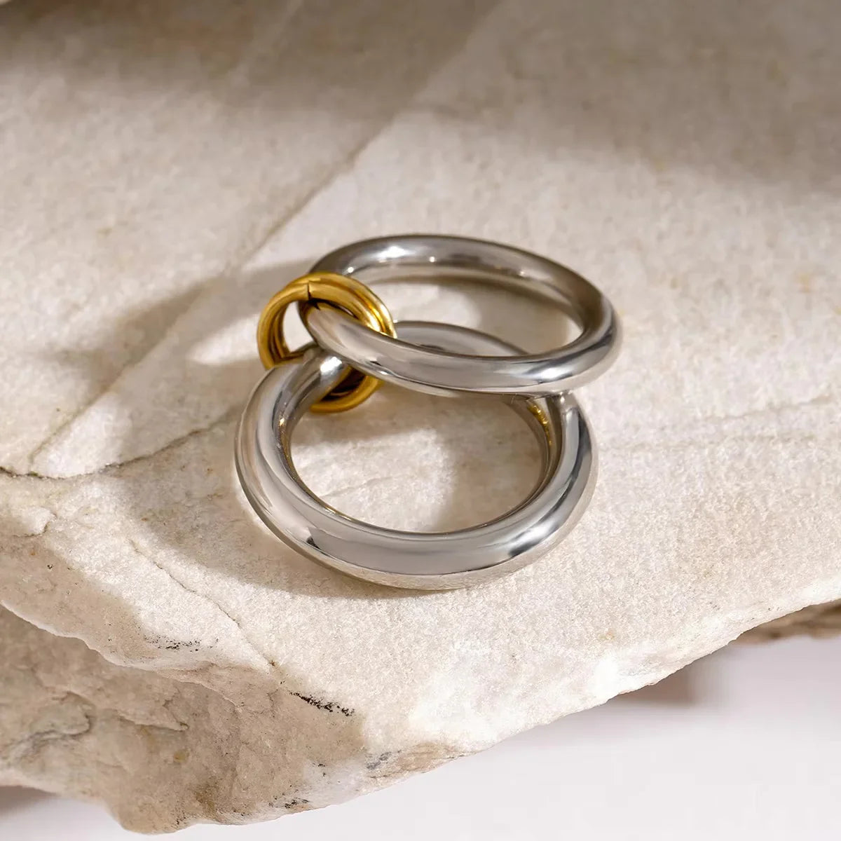 [ElanLuxe]Dune Stacked Gold Ring