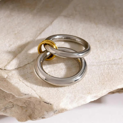 [ElanLuxe]Dune Stacked Gold Ring