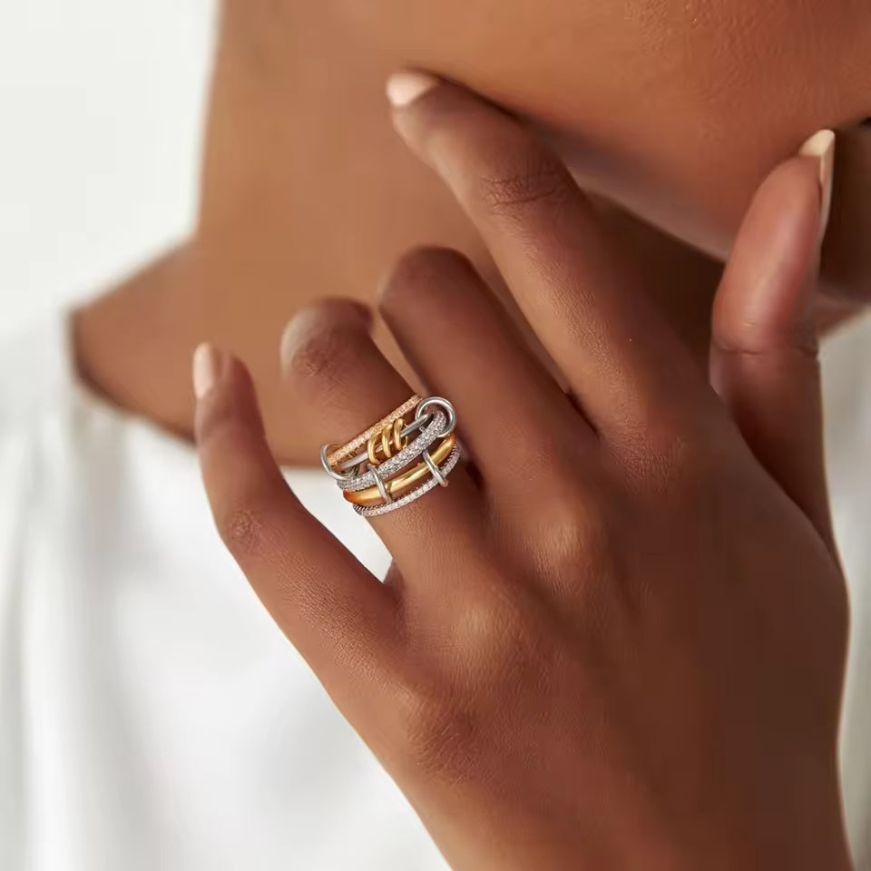[ElanLuxe]Collina Stacked Diamond Ring