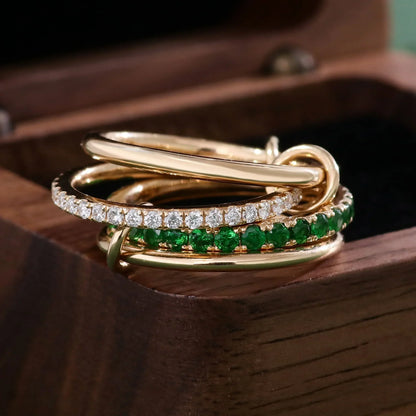[ElanLuxe]Imani Stacked Diamond Ring