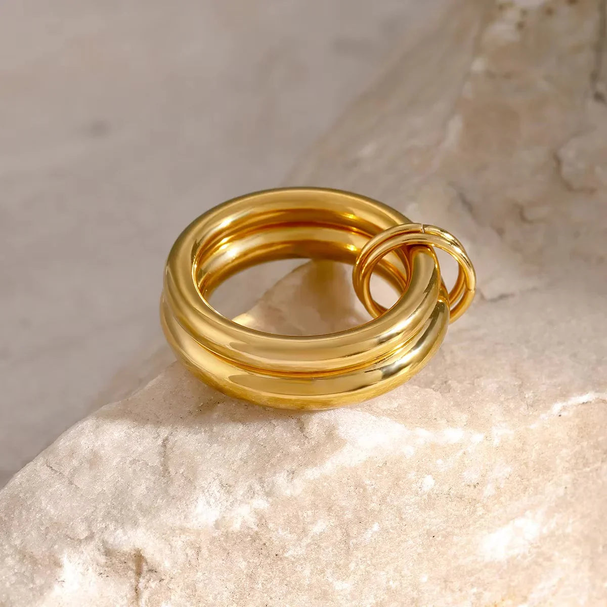[ElanLuxe]Dune Stacked Gold Ring