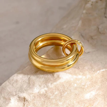 [ElanLuxe]Dune Stacked Gold Ring