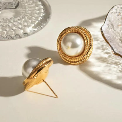 [ElanLuxe]Aqua Freshwater Pearl Earrings