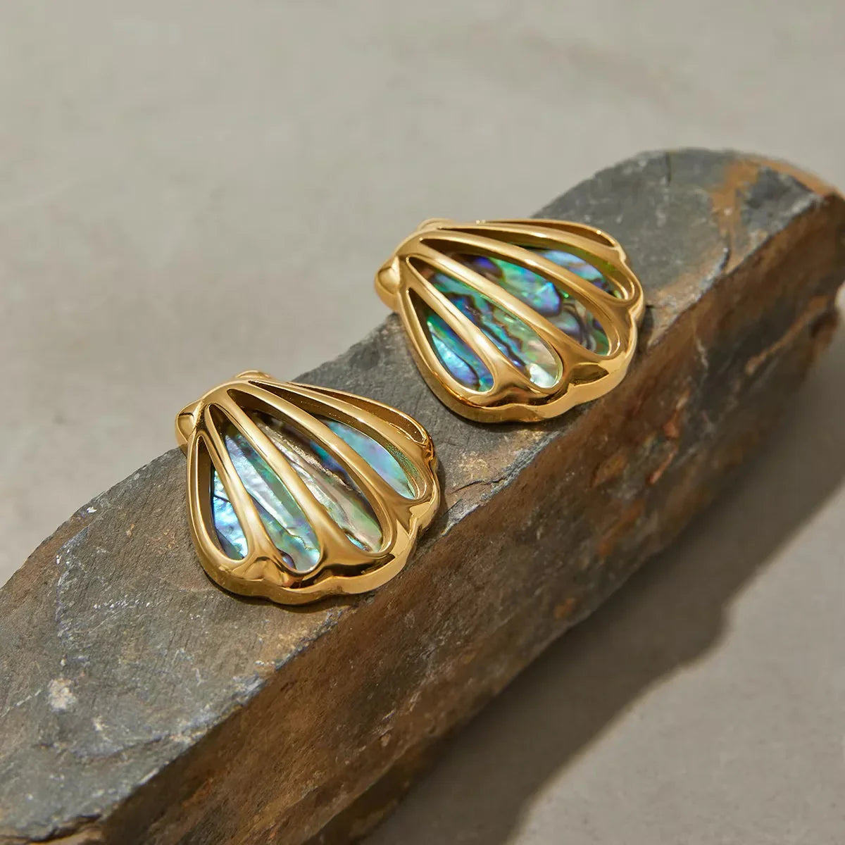 [ElanLuxe]Nixie Gold Seashell Earrings