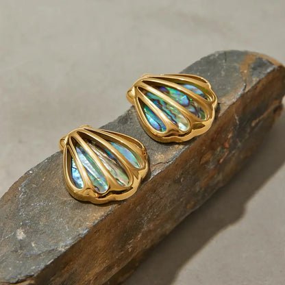 [ElanLuxe]Nixie Gold Seashell Earrings