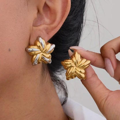 [ElanLuxe]Thymes Gold Star Earrings