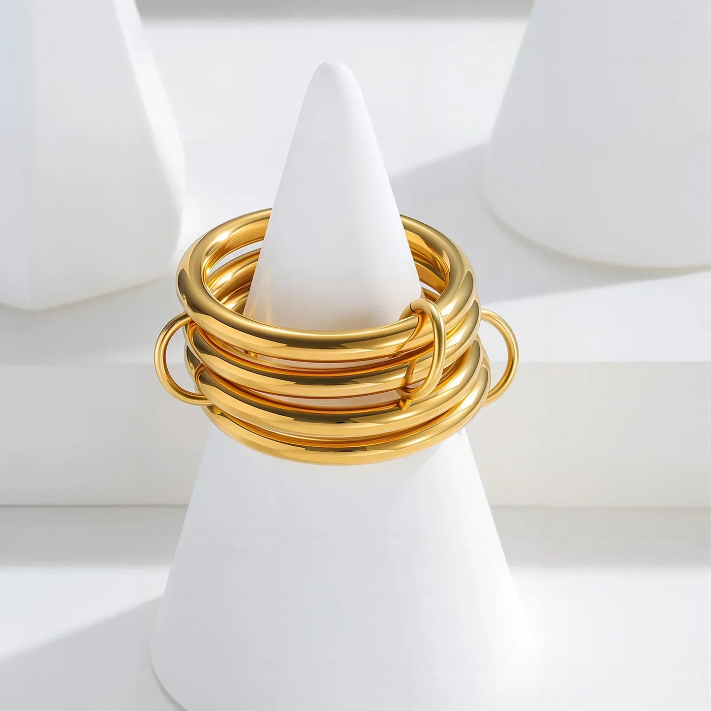 [ElanLuxe]Alexandria Two-Tone Stacked Ring