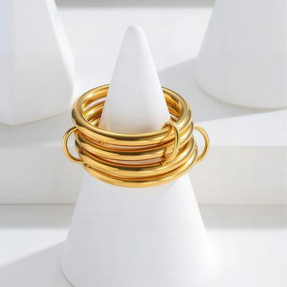 [ElanLuxe]Alexandria Two-Tone Stacked Ring