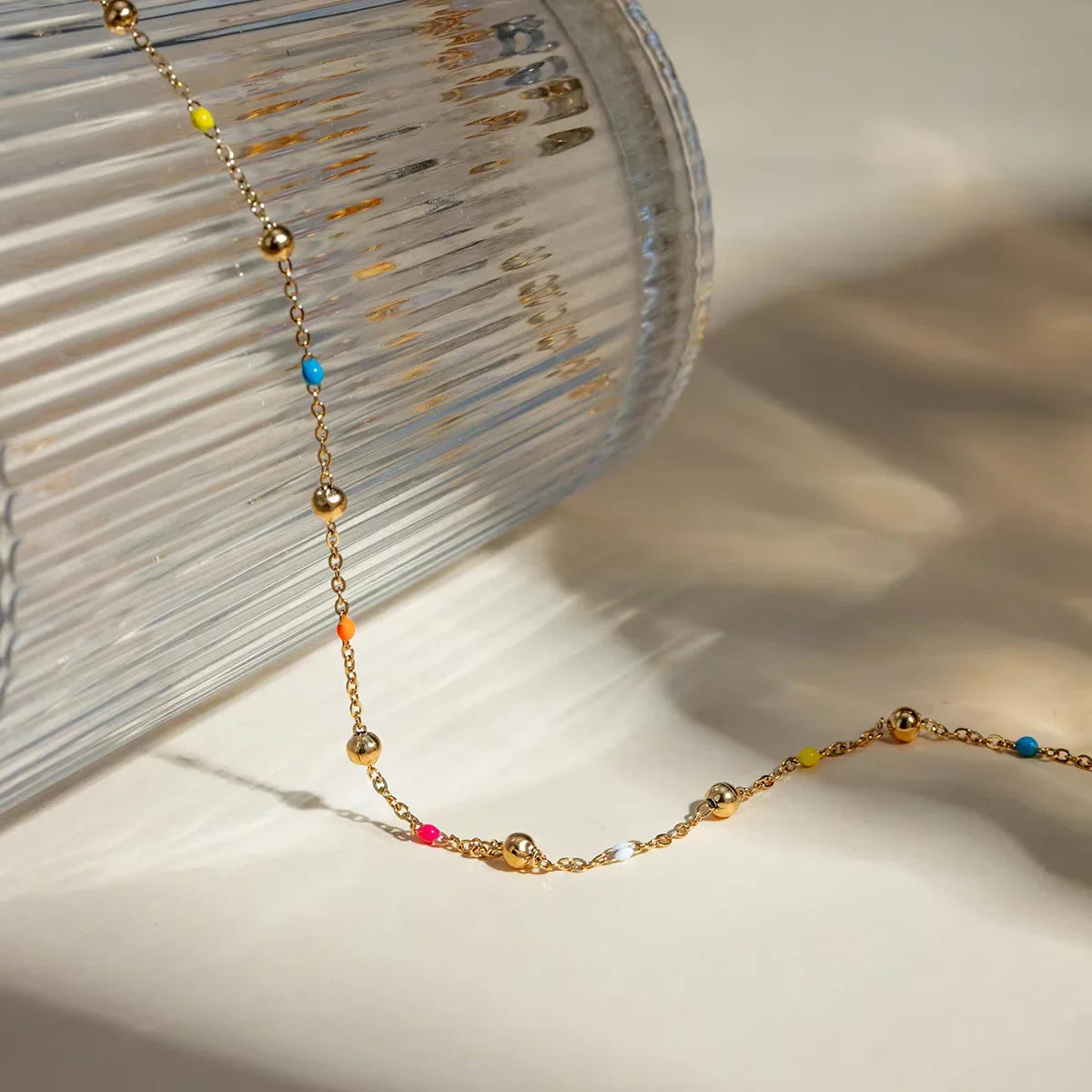 [ElanLuxe]Amphitrite Gold Chain Bead Necklace