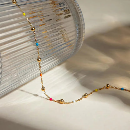 [ElanLuxe]Amphitrite Gold Chain Bead Necklace