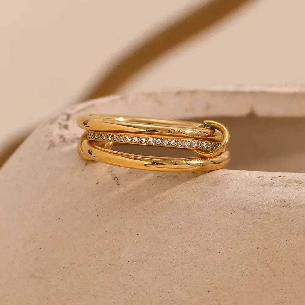 [ElanLuxe]Dara Diamond Ring Stack