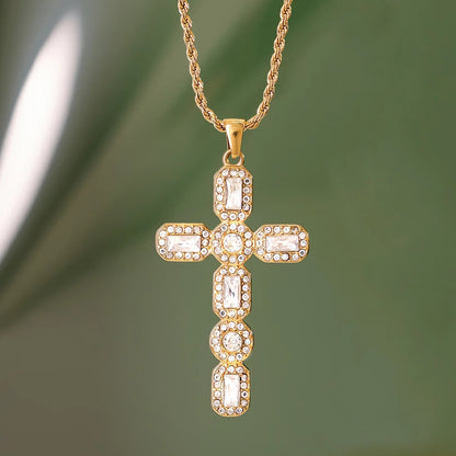[ElanLuxe]Evangelina Diamond Cross Necklace