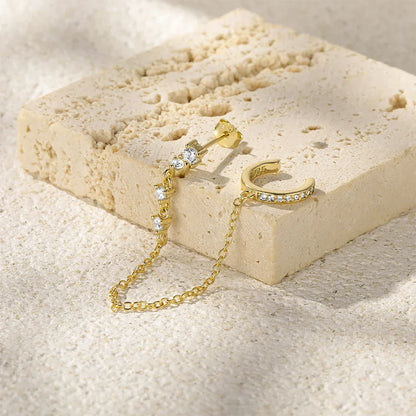 [ElanLuxe]Audra Chain Cuff Earring