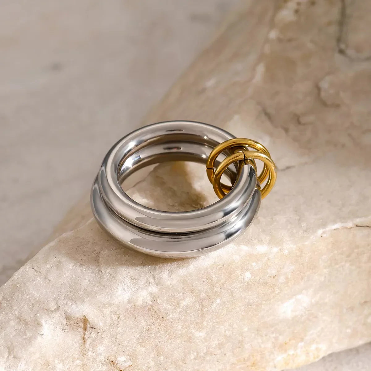 [ElanLuxe]Dune Stacked Gold Ring