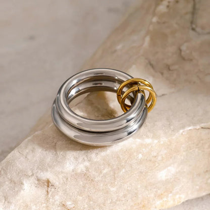 [ElanLuxe]Dune Stacked Gold Ring