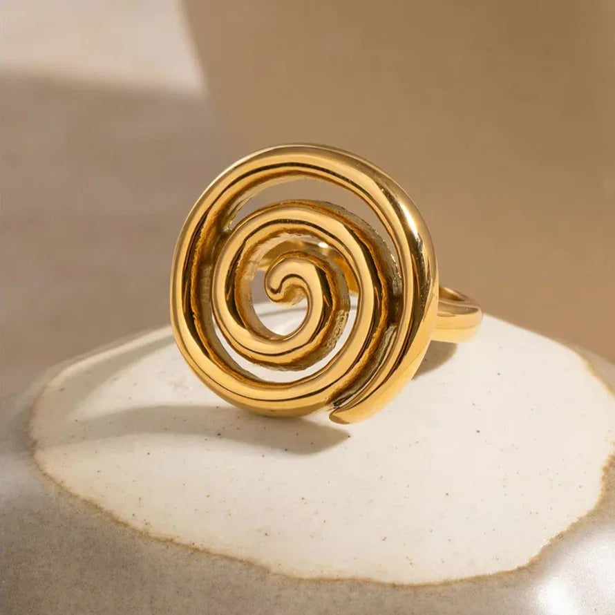 [ElanLuxe]Christy Spiral Gold Ring