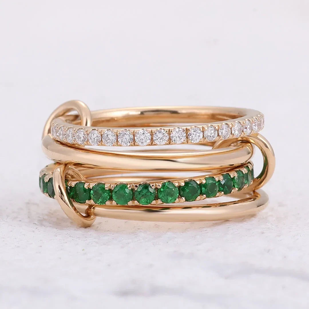 [ElanLuxe]Imani Stacked Diamond Ring
