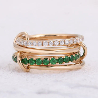 [ElanLuxe]Imani Stacked Diamond Ring