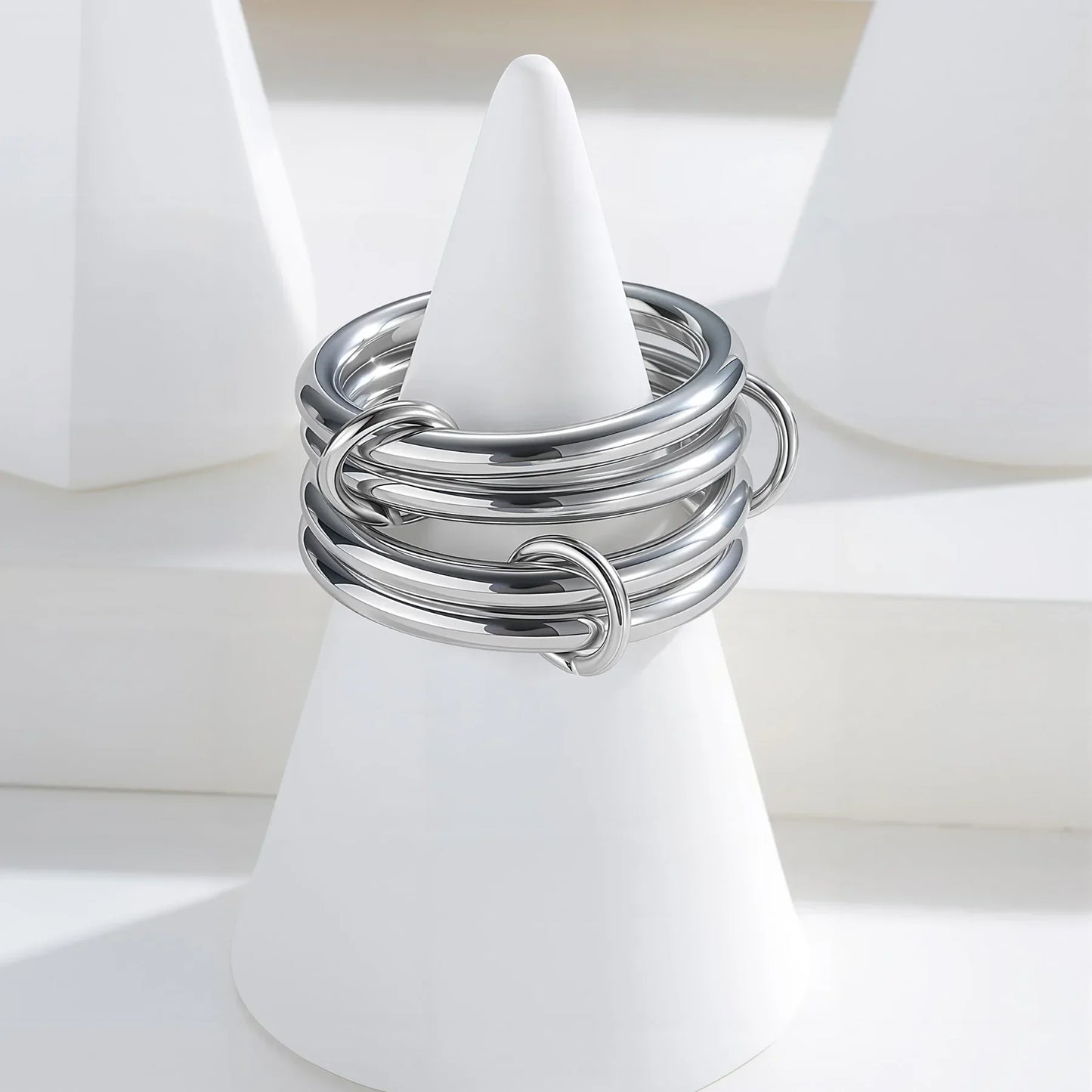 [ElanLuxe]Alexandria Two-Tone Stacked Ring