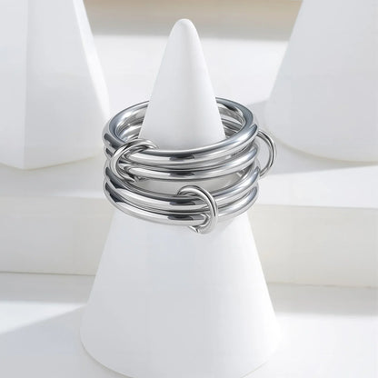 [ElanLuxe]Alexandria Two-Tone Stacked Ring