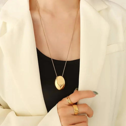 [ElanLuxe]Claribel Gold Dome Necklace