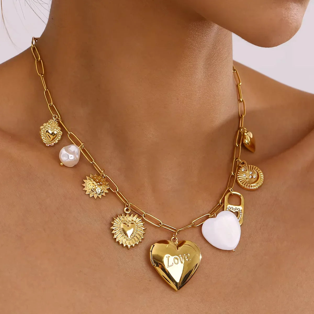[ElanLuxe]Lianne Gold Heart Locket